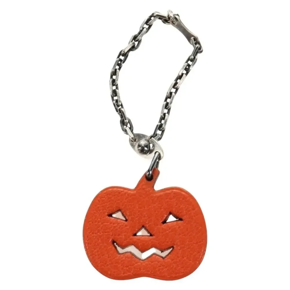 Hermes Pumpkin Bag Charm Leather Orange